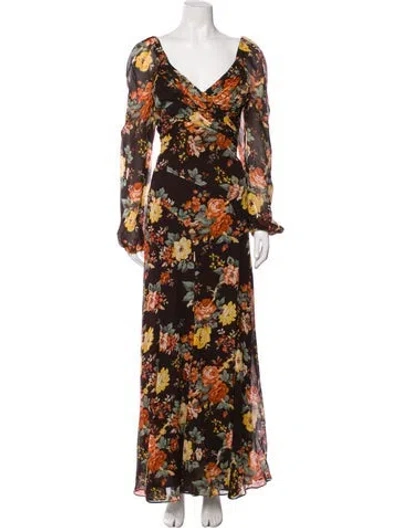 Pre-owned Veronica Beard Silk Long Dress In Black