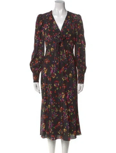 Pre-owned Veronica Beard Silk Long Dress In Black
