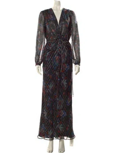 Pre-owned Veronica Beard Silk Long Dress In Black