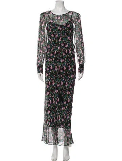 Pre-owned Veronica Beard Silk Long Dress In Black