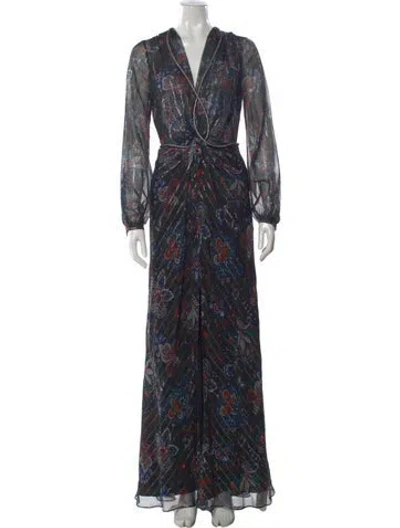 Pre-owned Veronica Beard Silk Long Dress In Black