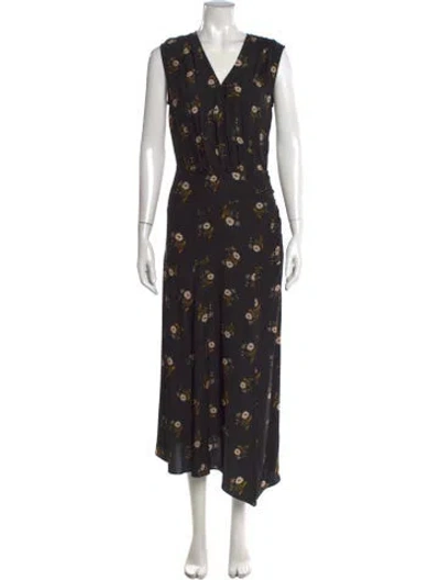 Pre-owned Veronica Beard Silk Long Dress In Black