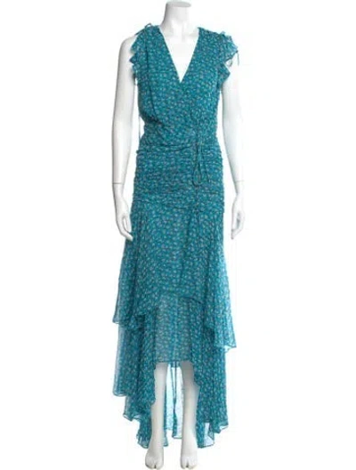 Pre-owned Veronica Beard Silk Long Dress In Blue