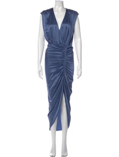 Pre-owned Veronica Beard Silk Long Dress In Blue
