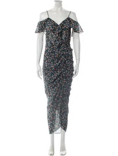 Pre-owned Veronica Beard Silk Long Dress In Blue