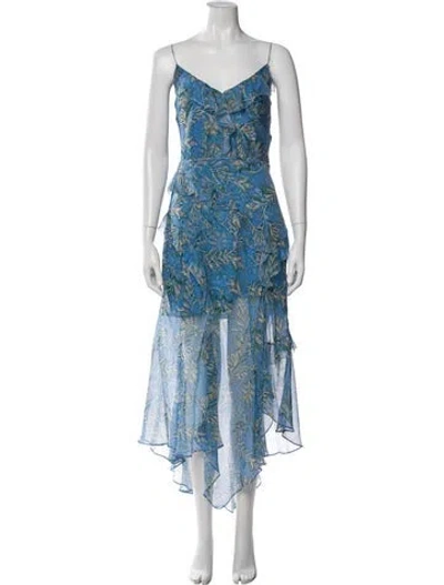 Pre-owned Veronica Beard Silk Long Dress In Blue