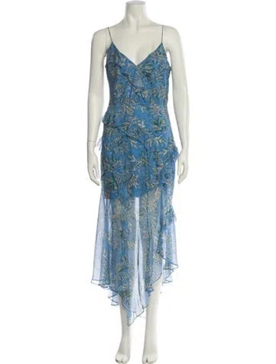 Pre-owned Veronica Beard Silk Long Dress In Blue