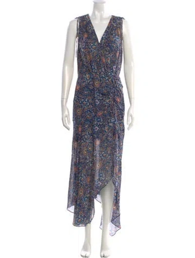 Pre-owned Veronica Beard Silk Long Dress In Blue