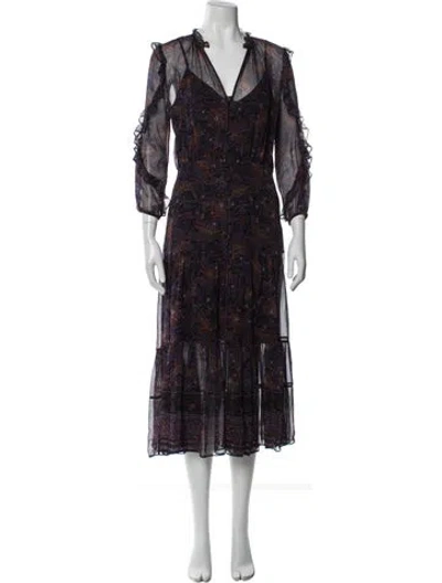 Pre-owned Veronica Beard Silk Long Dress In Blue