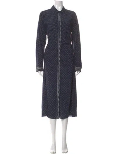 Pre-owned Veronica Beard Silk Long Dress In Blue