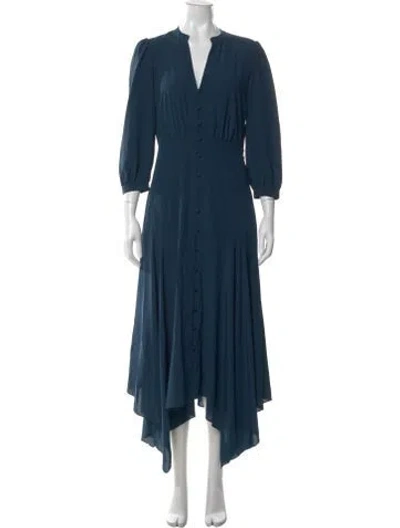 Pre-owned Veronica Beard Silk Long Dress In Blue