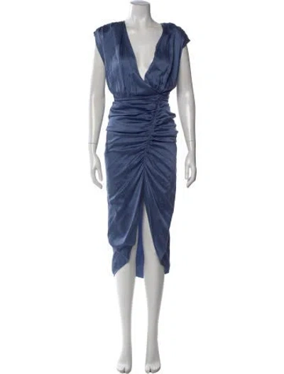 Pre-owned Veronica Beard Silk Long Dress In Blue