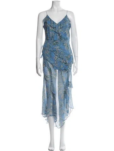 Pre-owned Veronica Beard Silk Long Dress In Blue