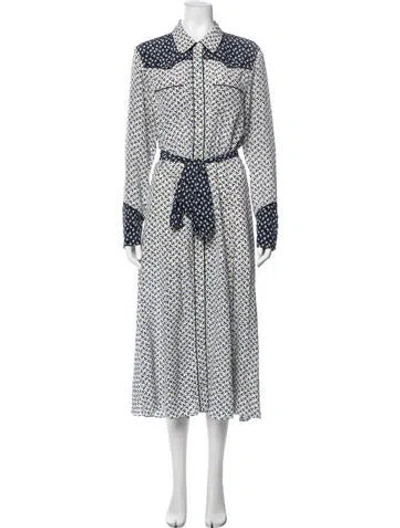 Pre-owned Veronica Beard Silk Long Dress In Blue