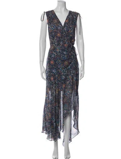 Pre-owned Veronica Beard Silk Long Dress In Blue
