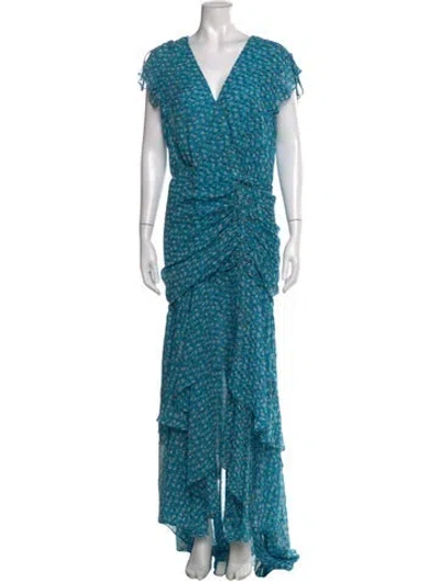 Pre-owned Veronica Beard Silk Long Dress In Blue