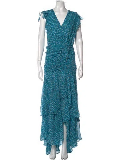Pre-owned Veronica Beard Silk Long Dress In Blue