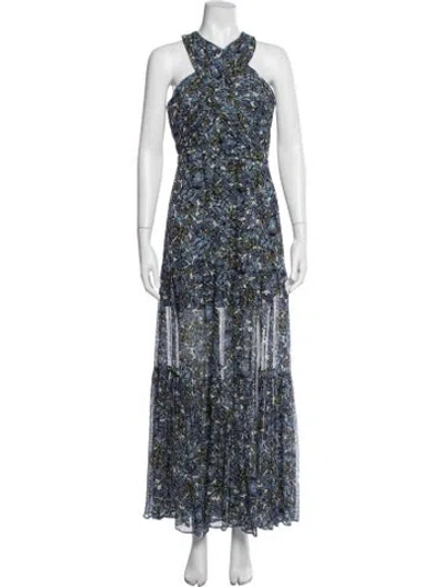 Pre-owned Veronica Beard Silk Long Dress In Blue
