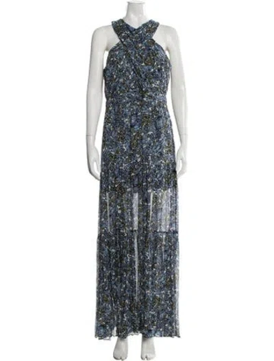 Pre-owned Veronica Beard Silk Long Dress In Blue