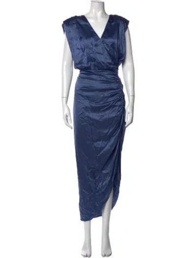 Pre-owned Veronica Beard Silk Long Dress In Blue