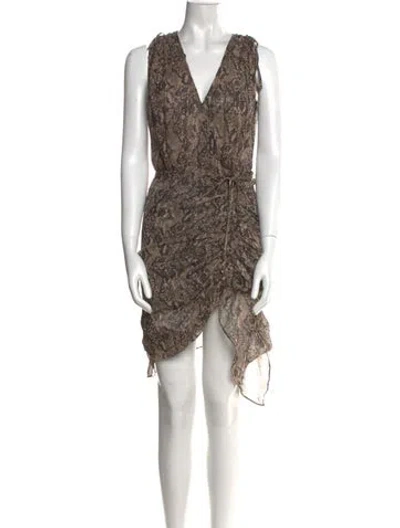 Pre-owned Veronica Beard Silk Long Dress In Brown