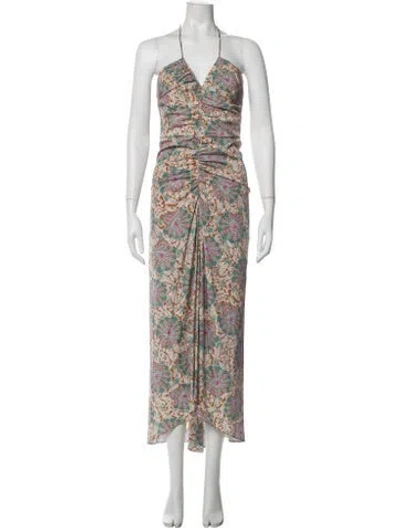 Pre-owned Veronica Beard Silk Long Dress In Brown