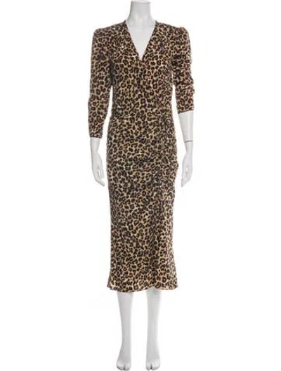 Pre-owned Veronica Beard Silk Long Dress In Brown