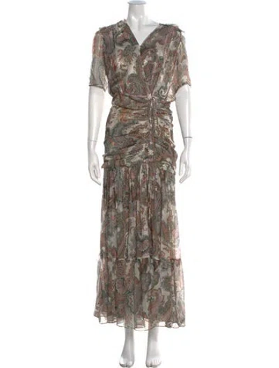 Pre-owned Veronica Beard Silk Long Dress In Brown