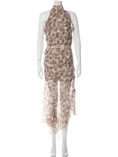 Pre-owned Veronica Beard Silk Long Dress In Brown