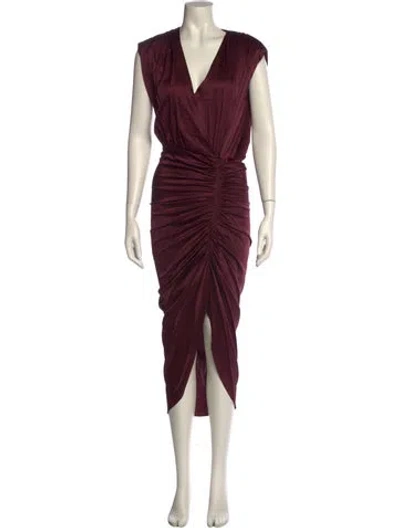 Pre-owned Veronica Beard Silk Long Dress In Burgundy