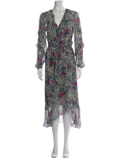 Pre-owned Veronica Beard Silk Long Dress In Green