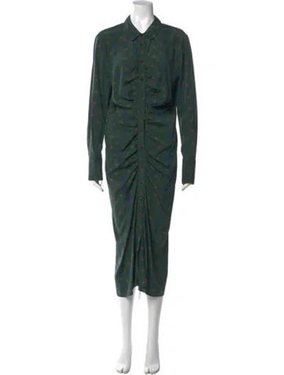 Pre-owned Veronica Beard Silk Long Dress In Green