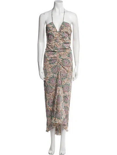 Pre-owned Veronica Beard Silk Long Dress In Green