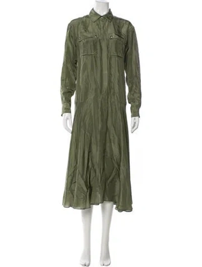 Pre-owned Veronica Beard Silk Long Dress In Green
