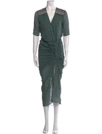 Pre-owned Veronica Beard Silk Long Dress In Green