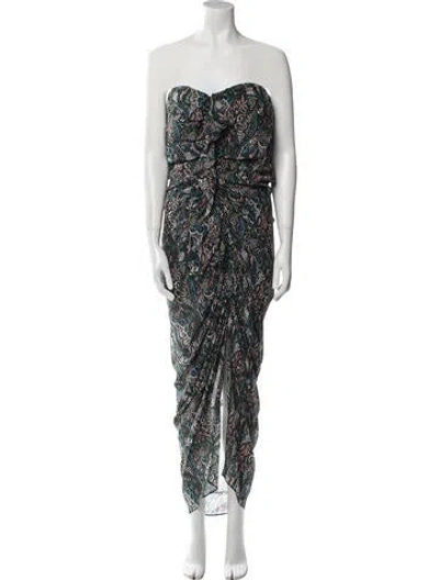 Pre-owned Veronica Beard Silk Long Dress In Green