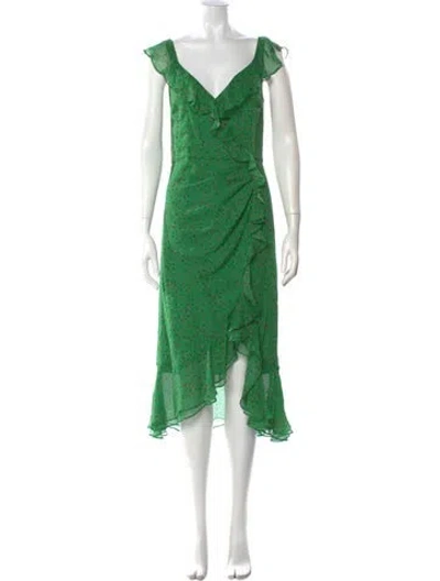 Pre-owned Veronica Beard Silk Long Dress In Green