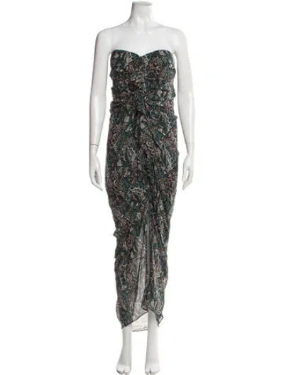 Pre-owned Veronica Beard Silk Long Dress In Green