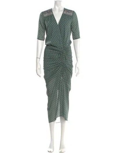 Pre-owned Veronica Beard Silk Long Dress In Green