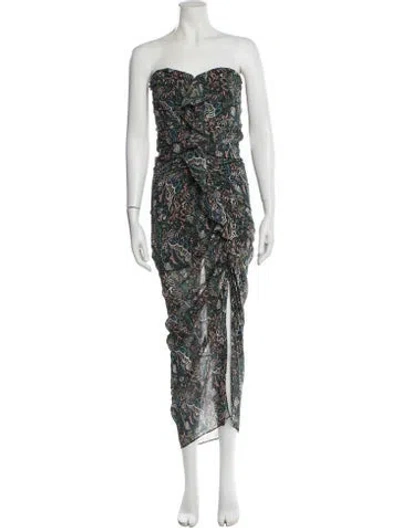 Pre-owned Veronica Beard Silk Long Dress In Green