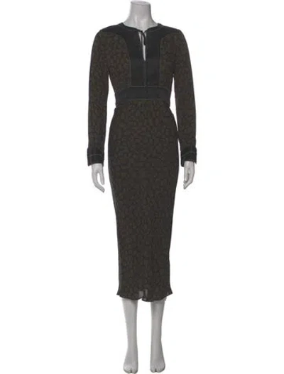 Pre-owned Veronica Beard Silk Long Dress In Green