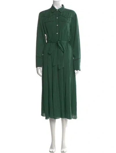 Pre-owned Veronica Beard Silk Long Dress In Green