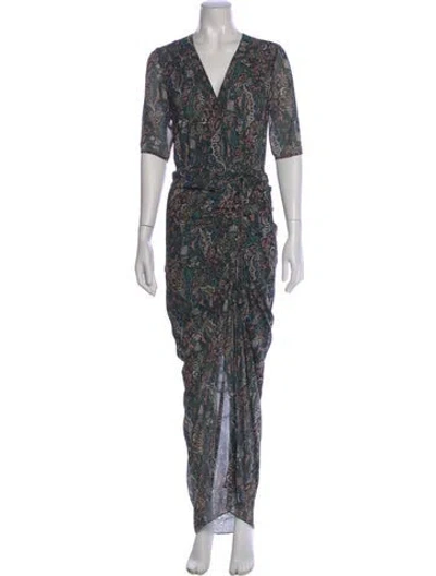 Pre-owned Veronica Beard Silk Long Dress In Green
