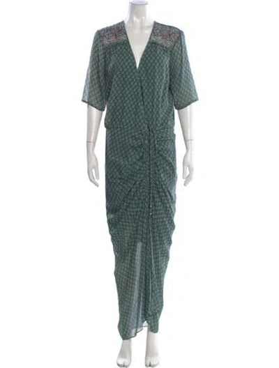 Pre-owned Veronica Beard Silk Long Dress In Green