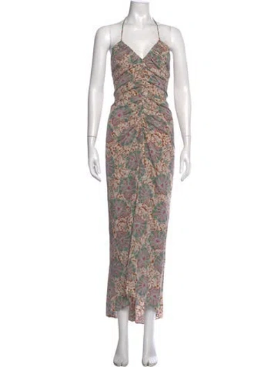 Pre-owned Veronica Beard Silk Long Dress In Green