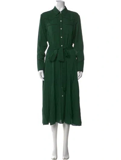 Pre-owned Veronica Beard Silk Long Dress In Green
