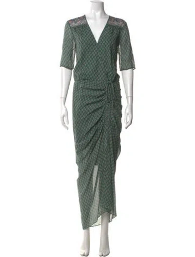 Pre-owned Veronica Beard Silk Long Dress In Green