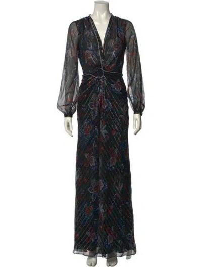 Pre-owned Veronica Beard Silk Long Dress In Multi
