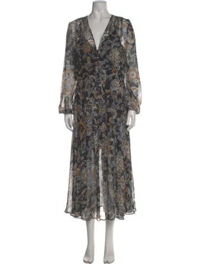 Pre-owned Veronica Beard Silk Long Dress In Multi