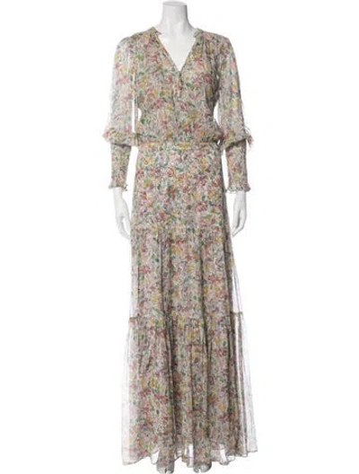 Pre-owned Veronica Beard Silk Long Dress In Multi